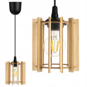 LAMPA WISZĄCA zwis ŻYRANDOL sufitowa LOFT Drewno