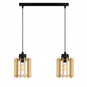 LAMPA WISZĄCA zwis ŻYRANDOL sufitowa LOFT Drewno