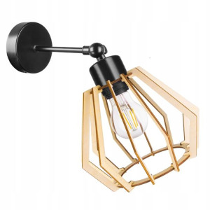 KINKIET ścienny LAMPA ruchomy loft BRYLANT Drewno
