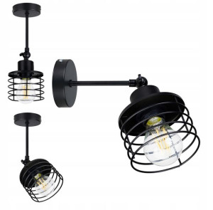 LAMPA KINKIET ŚCIENNY ruchomy loft drut SPRĘŻYNA