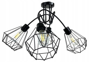 Lampa SUFITOWA żyrandol WISZĄCA LOFT drut BRYLANT