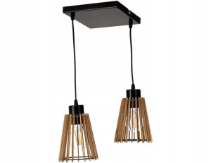 Lampa wisząca zwis żyrandol sufitowa LOFT Drewno 2