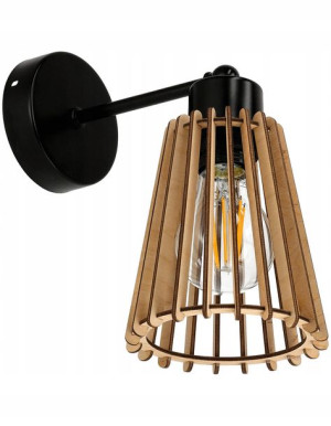 LAMPA kinkiet E27 ścienny stały loft Drewno eko