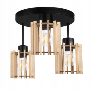 LAMPA WISZĄCA plafon żyrandol sufitowa LOFT Drewno