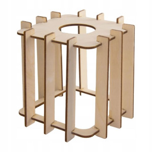 Klosz DREWNIANY do lamp na E27 LOFT KOSTKA drewno