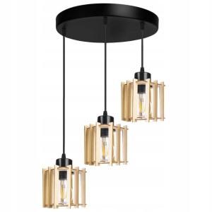 LAMPA WISZĄCA ZWIS żyrandol sufitowa LOFT Drewno