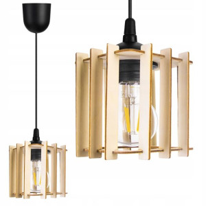 LAMPA WISZĄCA ZWIS żyrandol sufitowa LOFT Drewno