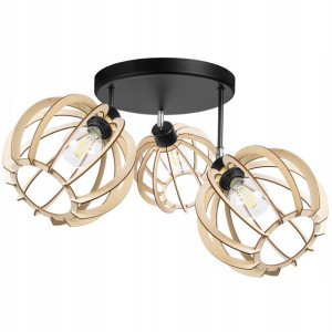 LAMPA plafon ruchomy żyrandol sufitowa KULA Drewno