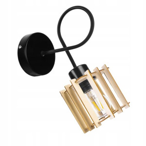 Lampa Kinkiet E27 Ścienny Stały Kostka Drewno