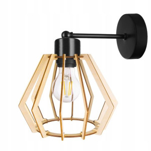 Lampa Kinkiet E27 Ścienny Stały Brylant Drewno