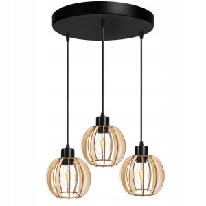 LAMPA WISZĄCA ZWIS żyrandol sufitowa LOFT Drewno