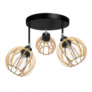 LAMPA WISZĄCA plafon żyrandol sufitowa LOFT Drewno