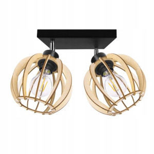 LAMPA WISZĄCA plafon żyrandol sufitowa LOFT Drewno