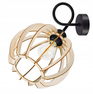 LAMPA KINKIET E27 ścienny PLAFON stały loft Drewno