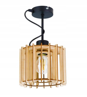 Lampa Wisząca Stała Żyrandol Sufitowa Loft Drewno