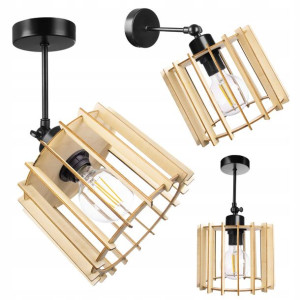 LAMPA plafon sufitowa żyrandol loft WALEC Drewno