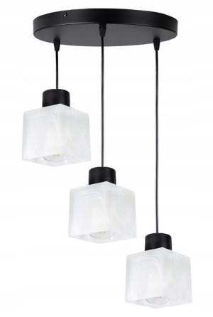Lampa Sufitowa Wisząca Zwis E27 Żyrandol Szklany