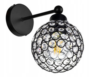 Lampa Kinkiet Ścienny Stały Loft Klosz Kryształ