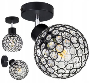 Lampa Kinkiet Ścienny Ruchomy Loft Klosz Kryształ