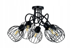 Lampa Sufitowa Żyrandol Wisząca Loft Drut Kula