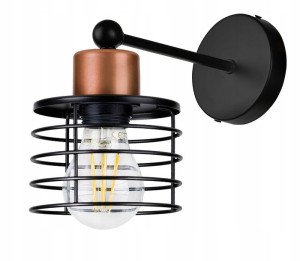 LAMPA KINKIET E27 ścienny stały loft drut SPRĘŻYNA