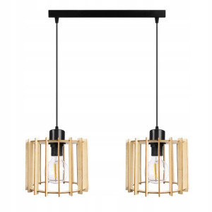 Lampa Wisząca Zwis Żyrandol Sufitowa Loft Drewno
