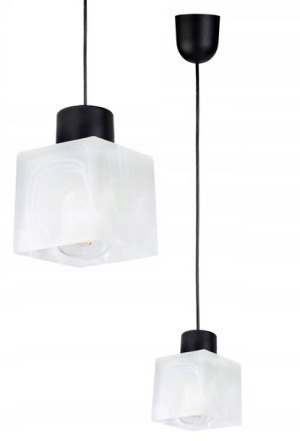 Lampa Sufitowa Wisząca Zwis Żyrandol Klosz Szklany