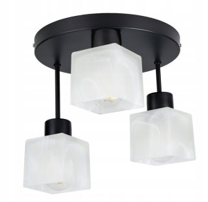 Lampa Sufitowa Plafon Stały Żyrandol Klosz Szklany