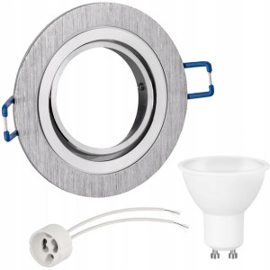 Zestaw Oprawa Halogenowa Aluminium + Led Gu10 2w