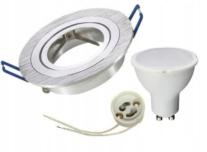 Zestaw Oprawa Halogenowa Aluminium + Led Gu10 6w