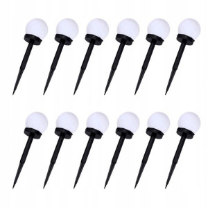 Lampa Solarna Led Kula Ogrodowa Lampy 10cm - 12szt