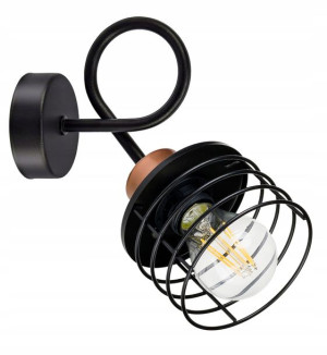 LAMPA KINKIET E27 ścienny stały loft drut SPRĘŻYNA