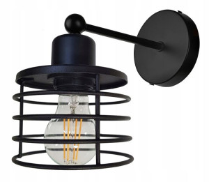 LAMPA KINKIET E27 ścienny stały loft drut SPRĘŻYNA
