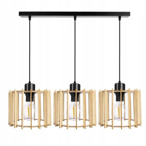 Lampa Wisząca Zwis Żyrandol Sufitowa Loft Drewno