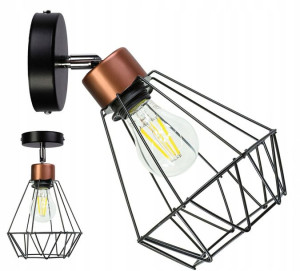LAMPA KINKIET ŚCIENNY regulowany loft BRYLANT drut