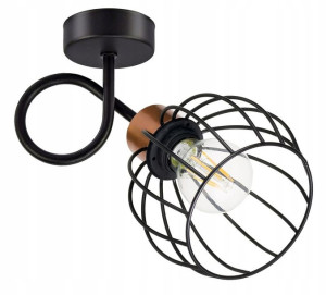 LAMPA KINKIET E27 ścienny stały loft drut KULA