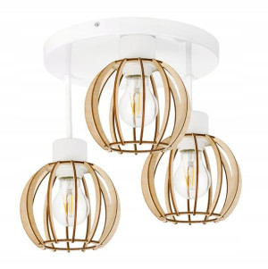 LAMPA plafon SUFITOWA ŻYRANDOL stały loft DREWNO
