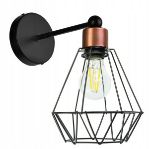 LAMPA KINKIET E27 ścienny stały loft drut BRYLANT