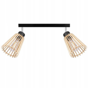 Lampa plafon żyrandol ruchomy sufit 2 Drewno eko