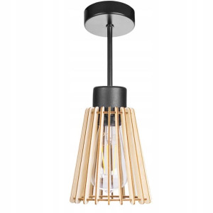 LAMPA WISZĄCA stała żyrandol sufit klosz drewno 1
