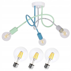 Lampa sufitowa żyrandol PASTI 3 KOLOROWA + Żarówki