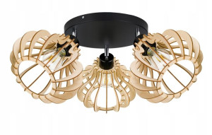 LAMPA sufit plafon żyrandol Loft Drewno ruchoma 3