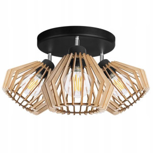 LAMPA plafon SUFITOWA ŻYRANDOL ruchomy loft DREWNO