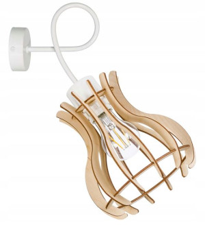 Lampa kinkiet ścienny na 1x E27 stały LOFT Drewno