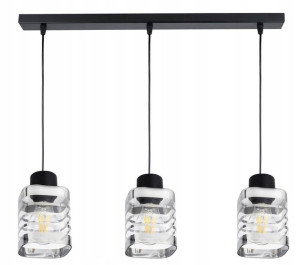 Szklana Lampa Wisząca Sufitowa Żyrandol Zwis Led