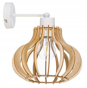 Lampa kinkiet ścienny na 1x E27 stały LOFT Drewno