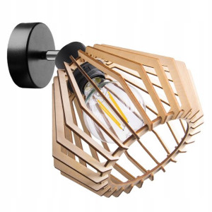 Żyrandol Sufitowy LED Lampa E27 Brylant Drewniana