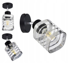 LAMPA KINKIET ścienny ruchomy klosz SZKLANY
