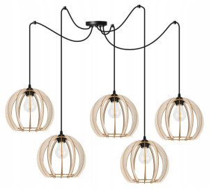 Nowoczesna Lampa Wisząca Sufitowa Z Drewna Led