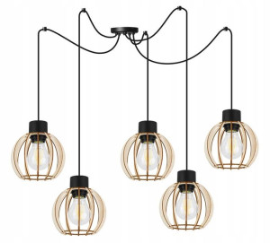 Nowoczesna Lampa Wisząca Sufitowa Z Drewna Led